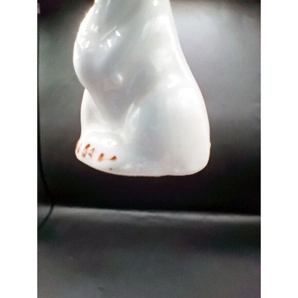 Ceramic Bunny Figurine With Pink Flower Accent Vintage 2 In Glossy Hand Painted - Picture 6 of 16